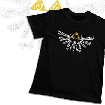 Grynos Medvilnės Zelda Hyrule Doodle Įrengtas T-shirt Vyras Naujų Užsakymą Minkštos Medvilnės O-neck Tee Viršų