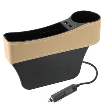 Odos Dual USB Įkroviklis Automobilio Sėdynės Skirtumas talpinimo Automobilių Organizatorius Sėdynės Skirtumas Ritininės Dėžutės Telefono Butelis Puodelių Laikiklis Dėžutė Automobilių Reikmenys