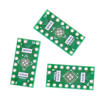 10 VNT. Žalios PCB Lenta Konverteris QFN16 Pin Pikis 0,65 mm 0.5 mm Adapteris DIP16