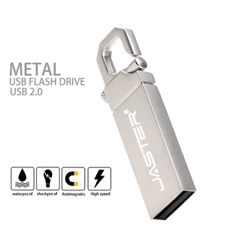JASTER (virš 10VNT nemokamai LOGOTIPĄ), USB 2.0 metaliniai karabinai modelis usb flash drive 4GB 8GB 16GB 32GB 64GB 128GB pendrive memory stick