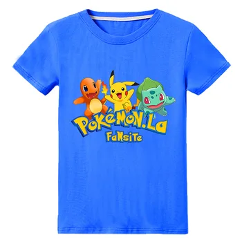 Vaikų Vasaros Mergaičių ir Berniukų marškinėliai Vaikai Jūsų pokemon Animacinių filmų Print T-shirt Mielas Juokingas Kūdikių Drabužiai 2-15T