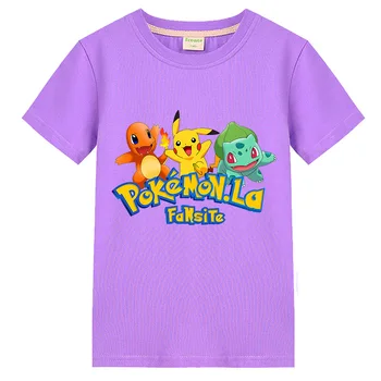 Vaikų Vasaros Mergaičių ir Berniukų marškinėliai Vaikai Jūsų pokemon Animacinių filmų Print T-shirt Mielas Juokingas Kūdikių Drabužiai 2-15T