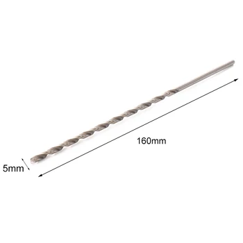 1pc 5mm Skersmens Extra Long HSS Straigth Karka Sraigės Twist Drill Bits Nustatyti 160mm greitapjovio Plieno Gręžimo Bitai