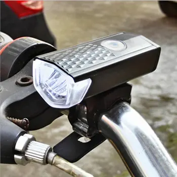Bike Bicycle Light USB LED Įkrovimo Rinkinys Kalnų Ciklo Priekio Atgal Žibintų Lemputė, Blykstė