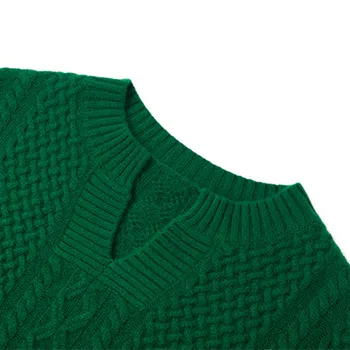 Prekės garsus Naujų 2021 Seksualus V-kaklo, megzti dugnu megztinis žibintų rankovės Moterų megztinis puloveriai