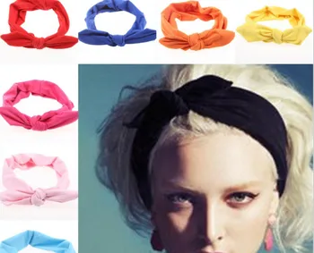 M. naujos mielos moterys, Triušio ausis lankelis aukštos kokybės boutique plaukų lankas moterų galvos plaukų aksesuarų, 10 spalvų