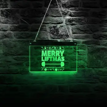 Linksmų Liftmas Juokinga Svorio Kėlimo Fitneso LED Neonas Pasirašyti Weight Lifter Kalėdų Dovana, Įvairių Spalvų LED Apšvietimas, Sienos Meno Šviesos