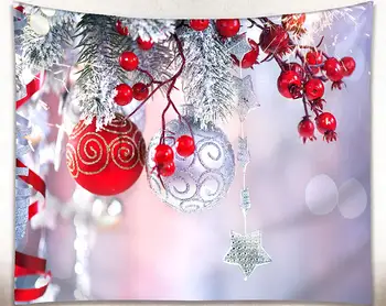 Raudona Kamuoliukus Kalėdų Papuošalai Sniego ir Kalėdų Eglutės Medžiaga Gobelenas Namų Dekoro