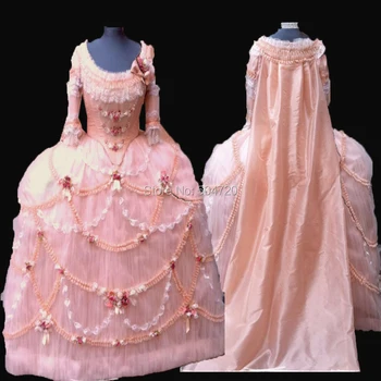 Pritaikyta!NAUJAS arrivial Royal Rausva NĖRINIŲ prancūzijos Kunigaikštienės, Karalienės Princesė Marie Antoinette Teatro pilietinio karo Viktorijos suknelė HL-301