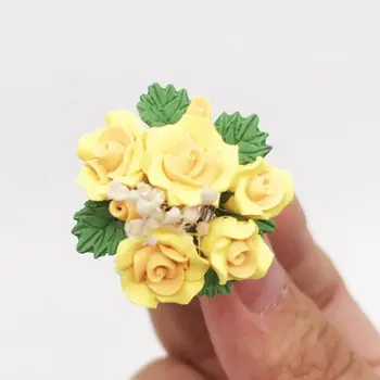 Mini Bonsai Augalų, Gėlių Vaza, 1:12 Lėlės Namas Miniatiūrinių Sodo Ornamentas, Papuošimas Modelis, Vaikų žaidimo Žaislai