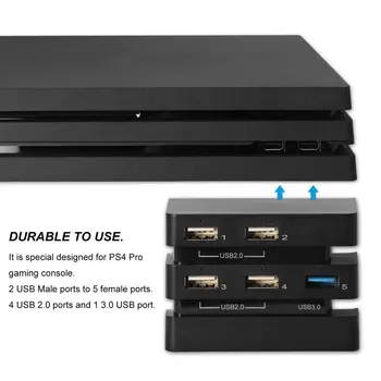 Profesinės 2 iki 5 Hub Hub Extender Adapteris Konsolės Priedai Didelės Spartos USB 3.0-2.0 Playstation4 PS4 Pro Žaidimų Konsolės