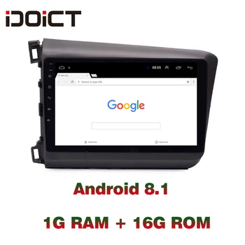 IDOICT Android 8.1 Automobilio DVD Grotuvas GPS Navigacija, Multimedia Honda Civic Radijo 2012-m. automagnetolos