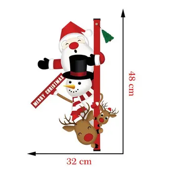 PVC Vandeniui Siena Lipdukas Kalėdų Santa Sniego Briedžių Modelis lipnios Lipdukas Namų Dekoro