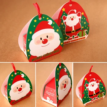 (25 vnt/daug) Kalėdinė Dekoracija Kalėdų Senelis Slapukas Saldainių Dėžutė Vaikams Dovanų Raudona Torto Dėžutės Naujųjų Metų Šaliai Tiekimo B072