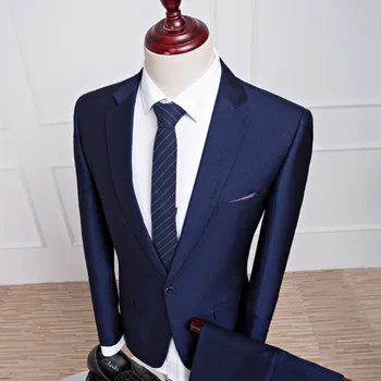 Naujas Royal Blue Paprastas Kostiumas, Dviejų Dalių Rinkiniai Britų Džentelmenas Verslo Socialinės Laisvalaikio Kostiumas Mados Slim Jaunikis Vestuvių Oficialų Suknelė