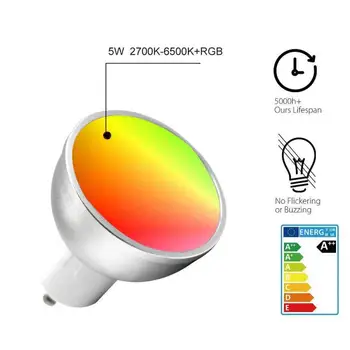 GU10 RGB+CW LED Lemputė 5W infraraudonųjų SPINDULIŲ Nuotolinio Valdymo AC 85-265V Dėmesio Atmosfera Apšvietimas Keičiamas Dekoratyvinis Smart Šviesos Smart Gyvenimo