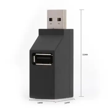 3 Port USB Hub Mini USB 2.0 Splitter Aukštos kokybės Plastiko, Patvarus Nešiojamų Converter Box Nešiojamas U Disko Kortelių Skaitytuvas