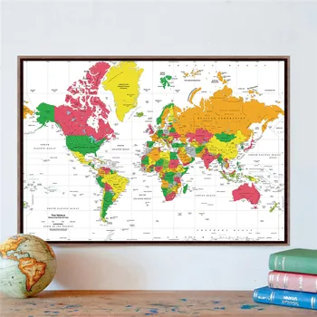 Mercator Pasaulio Politinės Balta Vandenyno Sienos Freskos Pasaulio Žemėlapyje Drobė Spausdinti Kūrinys Sienos Menas, Lipdukas Namų Dekoro Juosta Pub Nuotrauką