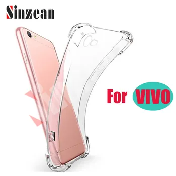 Sinzean 100vnt Už VIVO X23/X21/Y85/X6 PLUS Anti Shock Aišku, TPU Case For VIVO X20 PLIUS/X9S 1,5 mm Minkšto Silikono Atveju