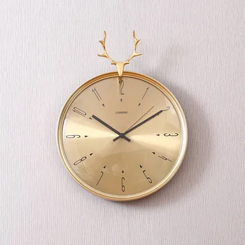 Prabangus Sieninis Laikrodis Šiaurės Silent Kūrybos Vario Elnių Galvos Šiuolaikinės Laikrodžiai Sieniniai Laikrodžiai Kambarį Reloj De Sumalti Namų Dekoro E5