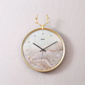 Prabangus Sieninis Laikrodis Šiaurės Silent Kūrybos Vario Elnių Galvos Šiuolaikinės Laikrodžiai Sieniniai Laikrodžiai Kambarį Reloj De Sumalti Namų Dekoro E5