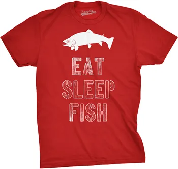 Vyrai Valgyti, Miegoti Žuvų T Shirt - Juokinga, Senovinių Žvejybos Lauke Tee Cool Atsitiktinis pasididžiavimas marškinėliai vyrams Unisex Naujas Mados marškinėlius