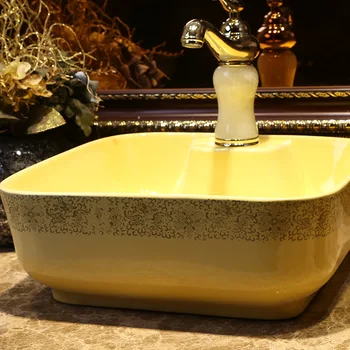 Karalius Yantai baseino spalvos vonios tuštybės praustuvas baseino keramikos meno baseino tipo baseino