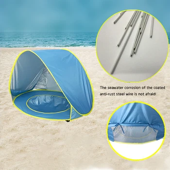 Kūdikių Paplūdimio Palapinė atspari Vandeniui Vaikų Pop-Up Sun, Markizės, Palapinės UV-apsauga Sunshelter su Baseinu Vaikas Kempingas Lauko skėtį nuo saulės Paplūdimyje