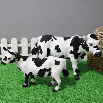 Modeliavimo Pieninių Karvių Pliušinis Žaislas Galvijų Gyvūnų Modelio Statulėlės Blauzdos Žaislai Vaikams, Lėlės Namų Parduotuvė Puošmena