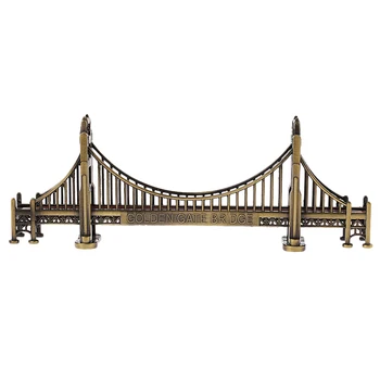 Retro Metalo Pastato Modelio Apdailos Golden Gate Bridge Statula Kavinė Dekoras
