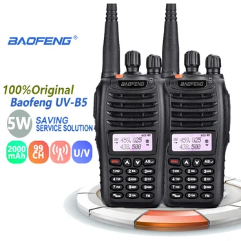 2vnt Baofeng UV-B5 Lengvas Nešiojamasis Radijo Walkie Talkie UHF VHF Dual Band Kumpis Radijo Comunicador Walkie Talkie 50km