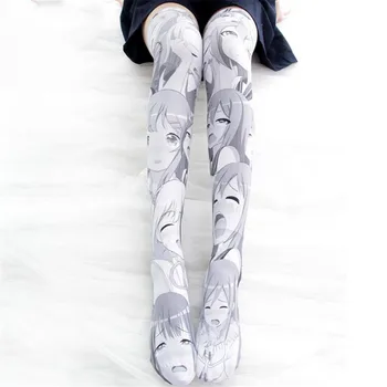 Kojinės moteris kojinės kobieta skarpety aukštakulniais kojinės lolita žiniasklaidos, mados Aksomo spausdinti Karikatūras grožio Japonija miela mergina